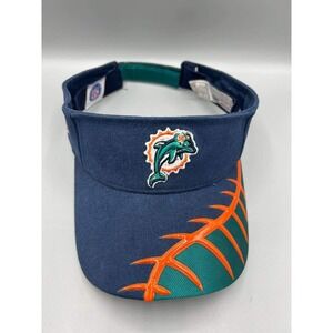 Miami Dolphins Visor Hat‎ Men Blue NFL Reebok Strap Back Cap Cotton